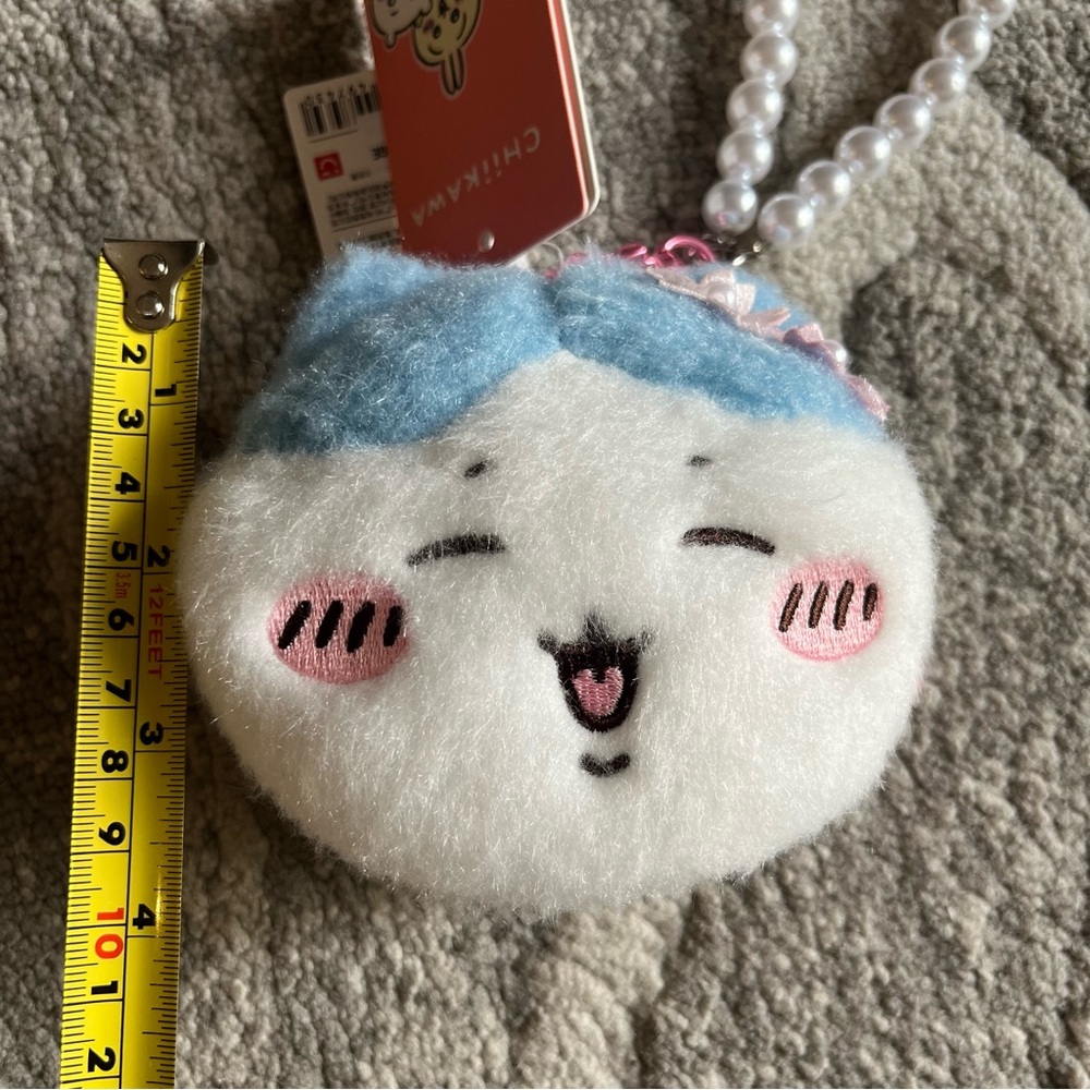 BNWT Miniso Chiikawa Sakura Season Plush Coin Purse Charm (Hachiware) - Picture 6 of 7